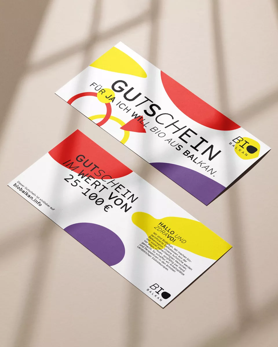 Geschenkgutschein von BioBalkan, zur Hochzeit