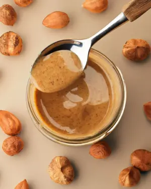 Ein Blick ins Glas von Bio Haselnuss Krem pur von BioBalkan