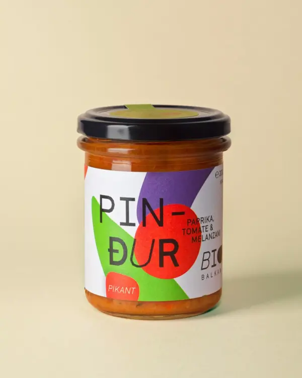 Bio Pindur pikant im 200 Gramm Glas von BioBalkan