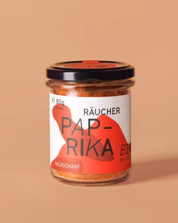 Ein Glas Bio Räucher Paprika